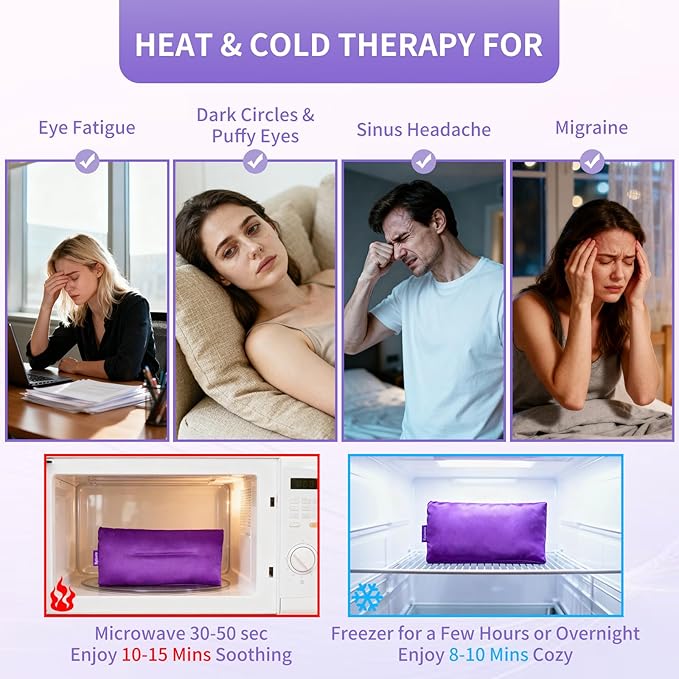 Lavender Weighted Eye Pillow for Relaxation, Lavender Eye Mask - Image 3