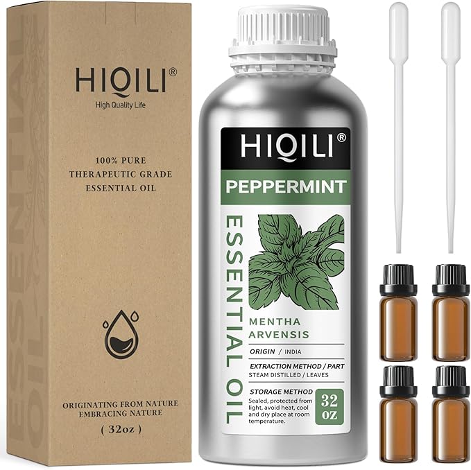 HIQILI Peppermint Essential Oil 32oz 100% Pure Natural Aromatic Oil by HIQILI