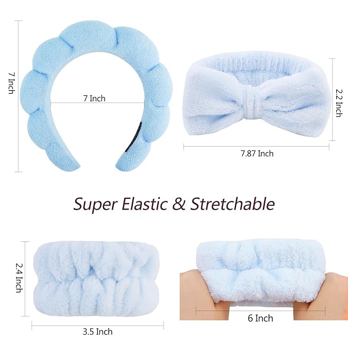 VELSCRUN 6 Pack Spa Headband, Makeup Headband, Face Wash Headbands, Skincare - Image 6