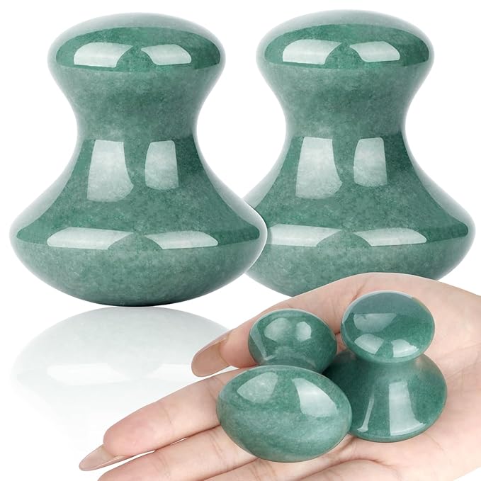 ideayard Mushroom Gua sha 2Pcs Jade Eye Massage Facial Tool Smooth Cute by ideayard%C2%AE