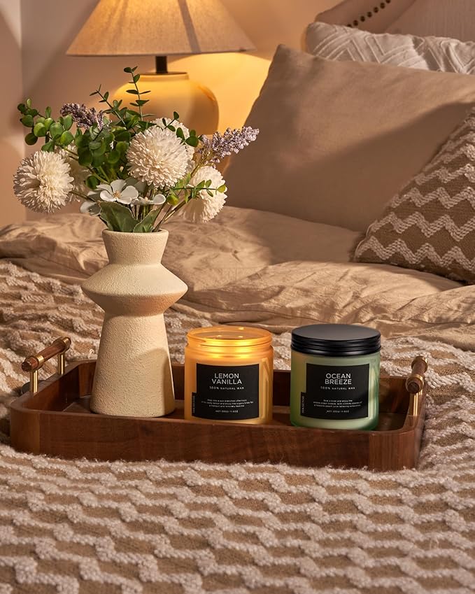 M&SENSE Lemon Vanilla Home Scented Candles, 11.6oz Organic Soy Wax, 70-Hour - Image 8