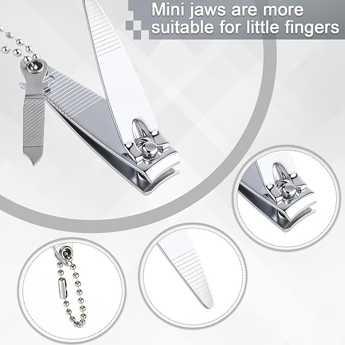 Bememo 24 Pcs Stainless Nail Clippers Set 2 Sizes Fingernail and Toenail - Image 4