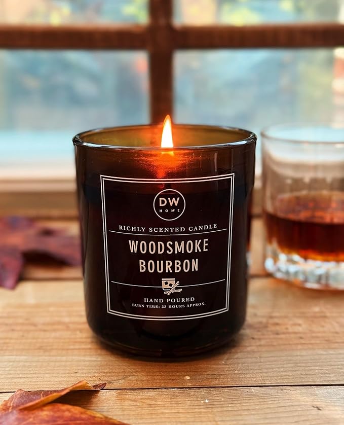 DW Home Woodsmoke Bourbon Scented Candle – Smoked Vanilla, Oak Aged Bourbon & - Image 3
