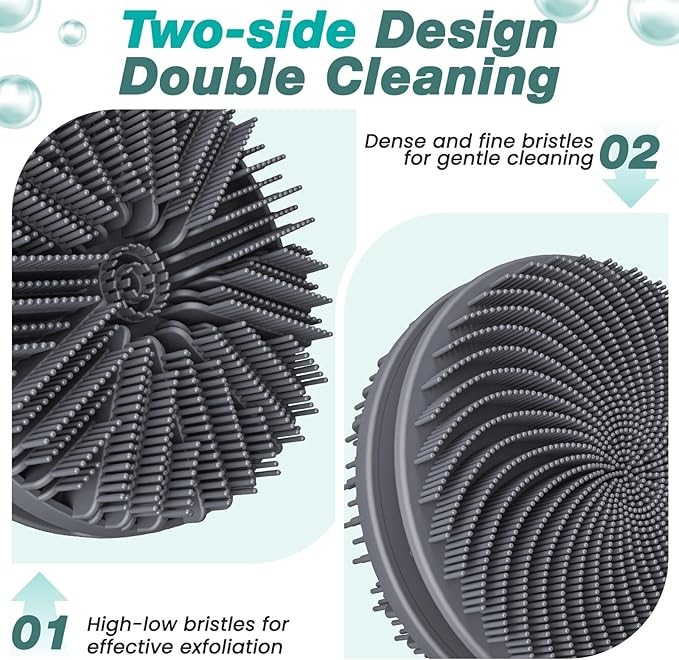 Manmihealth Silicone Back Scrubber & Soft Bath Glove, Silicone Scalp Massager - Image 4