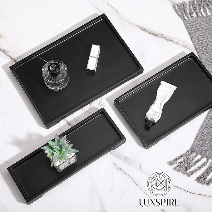 Luxspire Vanity Tray, Bathroom Tray Toilet Tank Storage Tray, Resin Kitchen - Image 6