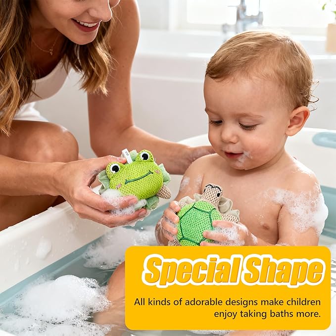 Kids Loofah, Cute Cartoon Animal Kids Bath Sponge - Image 7