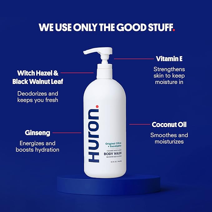 Huron Body Wash for Men and Women, Hydrating Daily Cleanser - Image 3