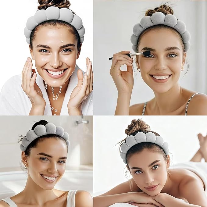 Spa Headbands for Washing Face Makeup Skin Care Women Bubble Facial Beauty - Image 5