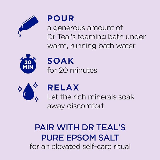 Dr Teal's Foaming Bath with Pure Epsom Salt, Soothe & Sleep with Lavender - Image 3