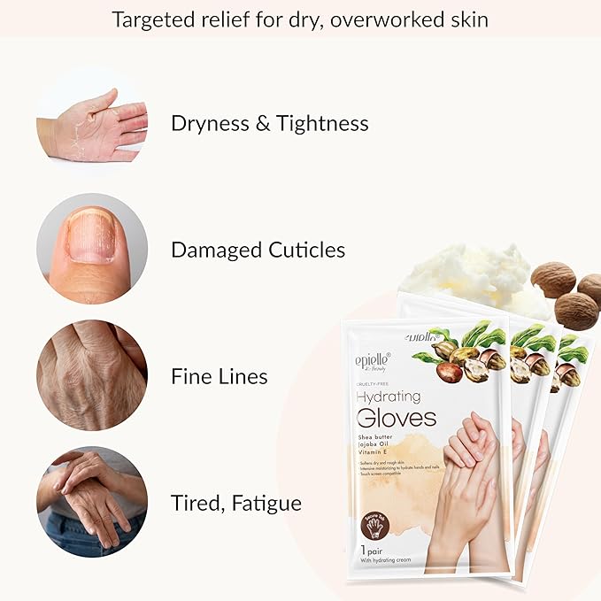 Epielle Hydrating Hand Mask 6 Pairs, Relieve and Soften - Image 4