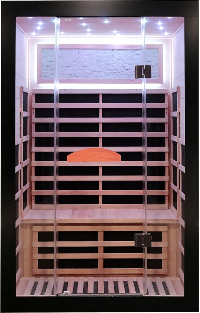 OUTEXER Infrared Sauna 2000W Wooden Saunas Home Spa Room Wood Low-EMF Indoor by OUTEXER