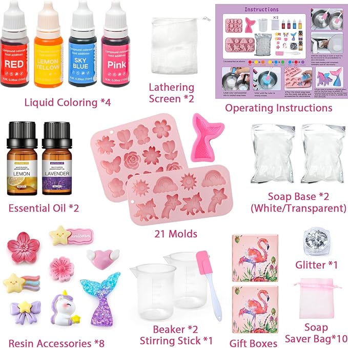 Golray Soap Making Craft Kit for Kids Girl Toys, Make 40 Pcs+ Soap Supplies - Image 2