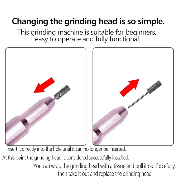 Nail Drill Kit Electric Rechargeable Set Cordless Nail Art Grinding Machine - Image 4