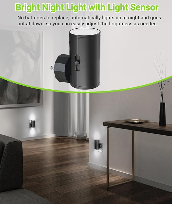 TSEXES LED Night Light Plug in, Modern Night Lights Plug into Wall, Dusk to - Image 2