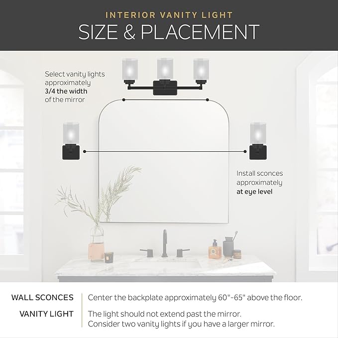 Kichler 24" 3-Light Vanity Bath Light in Brushed Nickel, Modern Bathroom Light - Image 13