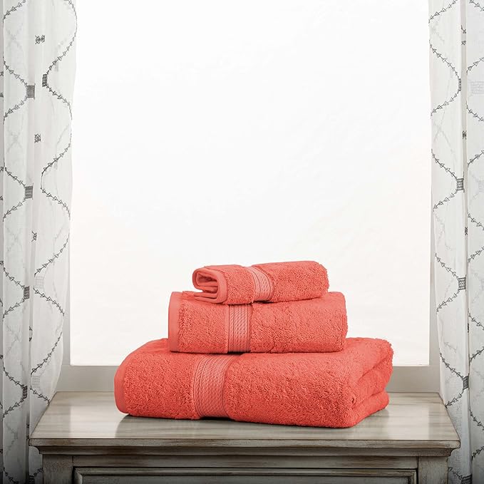 SUPERIOR Egyptian Cotton Pile 3 Piece Towel Set, Includes 1 Bath, 1 Hand - Image 7