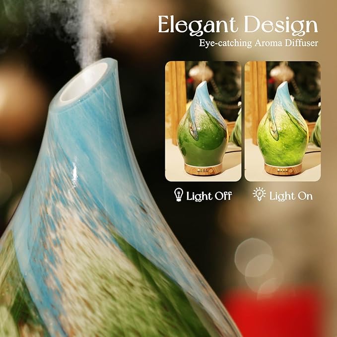 Porseme 150ml Essential Oil Diffuser Glass Color Changing Aroma Air Diffusers - Image 7