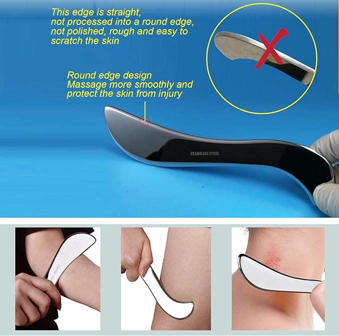 BYYDDIY Stainless Steel Muscle Scraper Tools Set, Scraping Massage Tools - Image 2