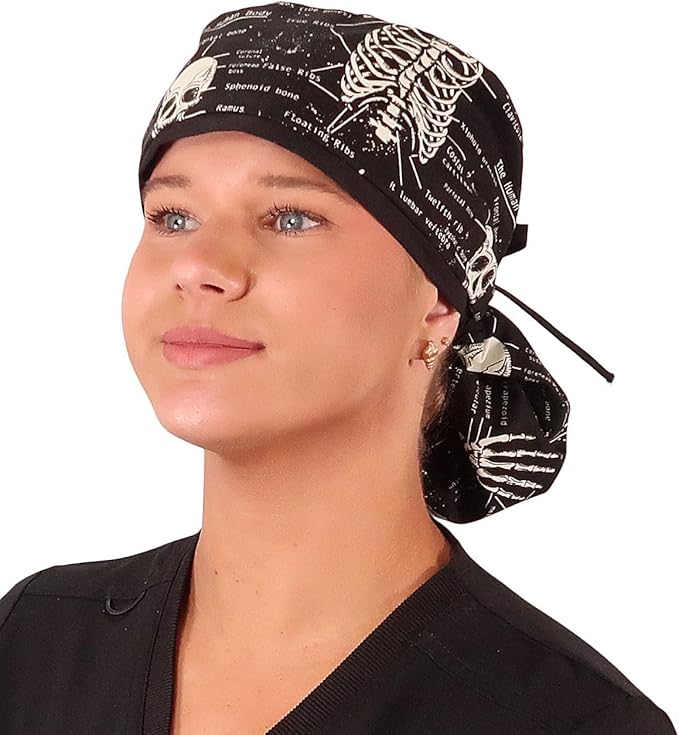 Sparkling EARTH Big Hair Ponytail Classic Surgical Style Scrub Working Cap by SparklingEARTH