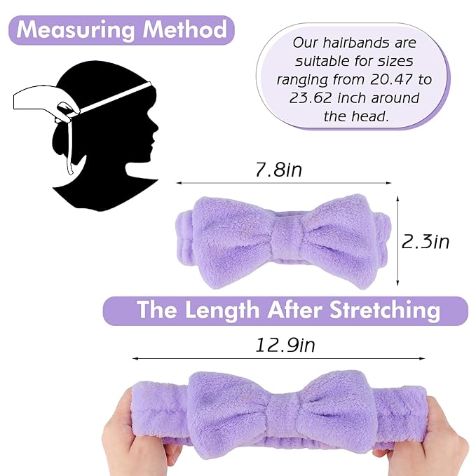 Zkptops 6Pcs Spa Headband for Washing Face Wristbands Set Women Bubble Makeup - Image 5
