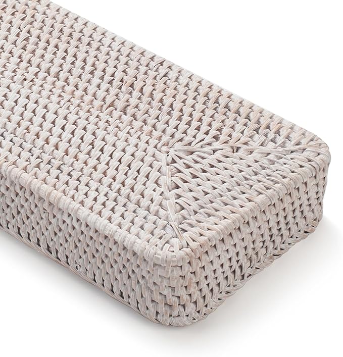 Rattan Bathroom Vanity Trays Toilet Tank Baskets Long Narrow Hand Towel Storage - Image 5
