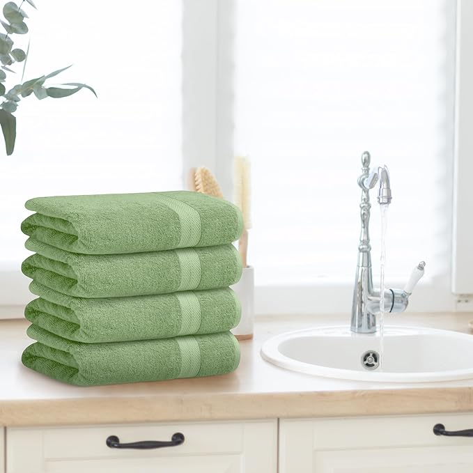 Avalon Towels Luxury 8 Piece Sage Green Towels Set, 2 Bath Towels, 2 Hand - Image 6