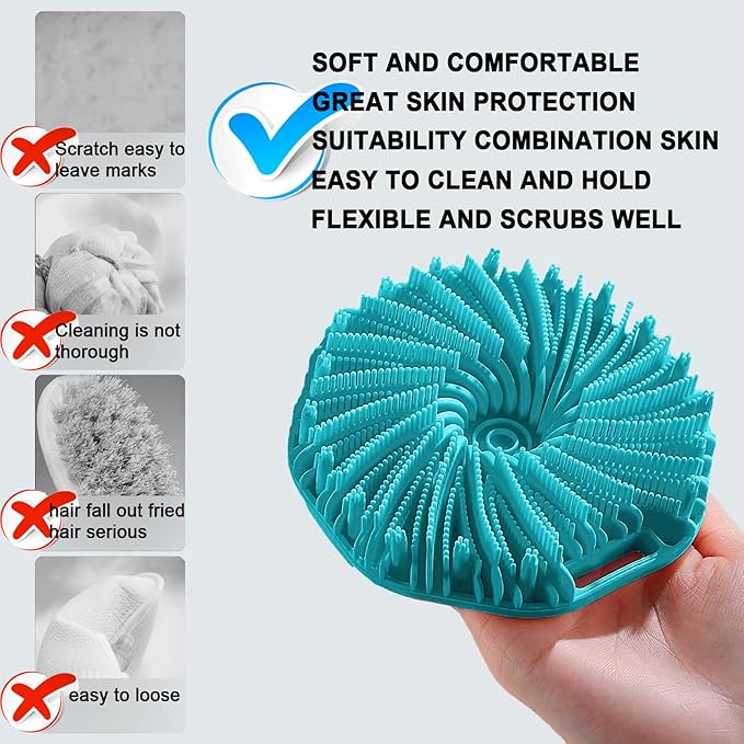 RamPula Silicone Body Scrubber, Silicone Loofah, Quick-Dry Exfoliating Body - Image 2