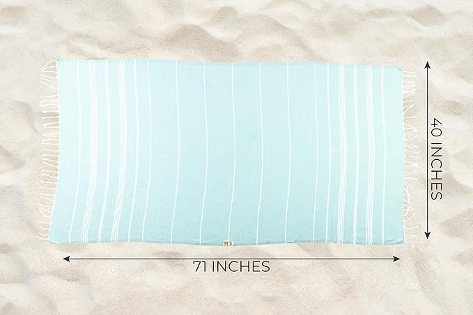 Ray Silver Turkish Beach Towel – 100% Cotton 40x71 Quick Dry Oversized Sand - Image 6