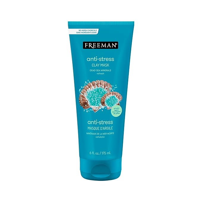 Freeman Anti-Stress Clay Mask, Dead Sea Mineral Face Mask, Lavender & Sea Salt by Freeman