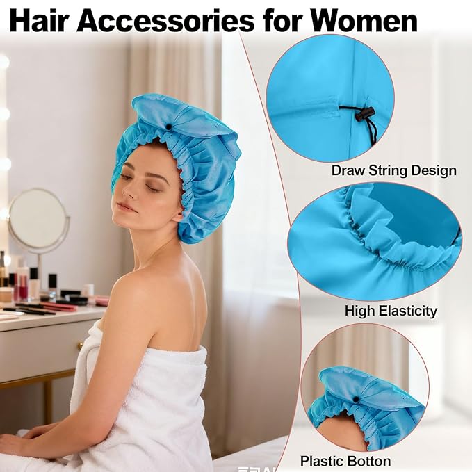 ELEBOX Extra Large Shower Cap for Braids/Curly Hair/Dreadlock | Reusable - Image 4