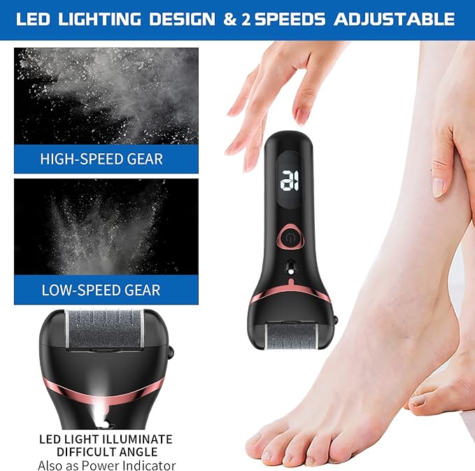 Electric Foot Callus Remover, Rechargeable Portable Electronic Foot File - Image 2