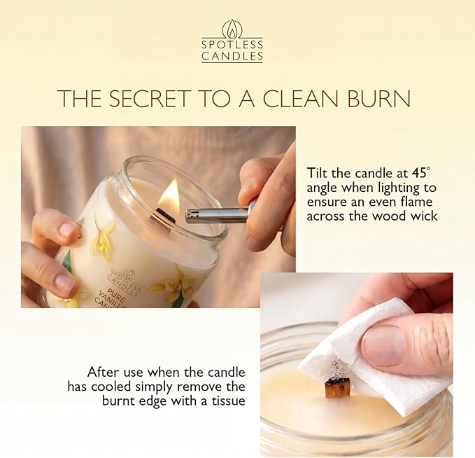 Pure Vanilla Scented Candle 22oz – 80-85 Hour Burn Time, Wooden Wick, Large - Image 6