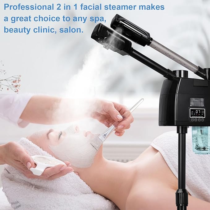FLOLXNB Professional Facial Steamer, 2 in 1 Facial Steamer, Esthetician Steamer - Image 9