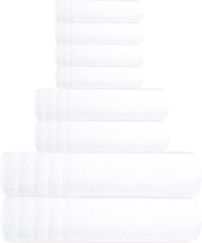 Tens Towels Pack of 8 Towels Set, 2 Extra Large Bath, 2 Hand, 4 Washcloths - Image 5