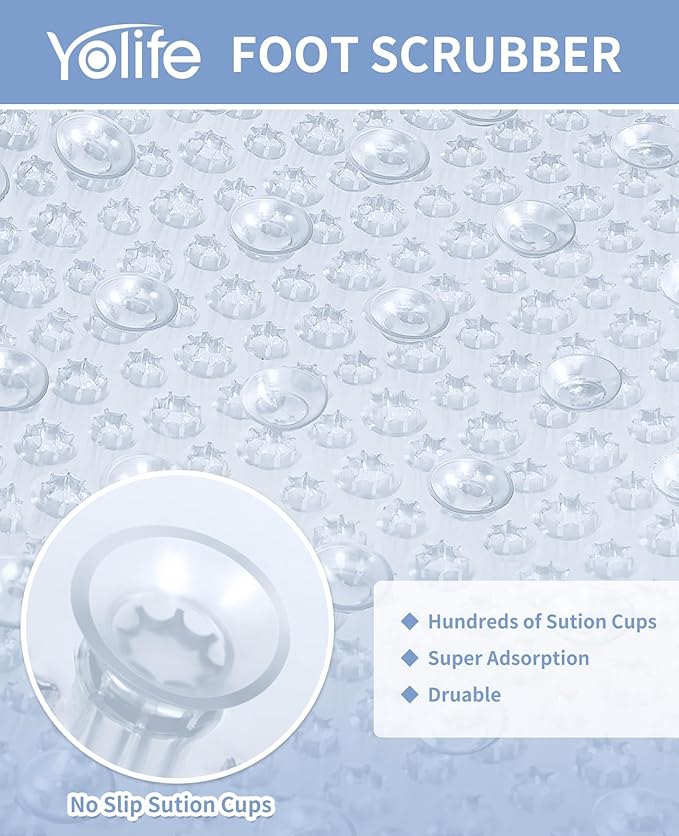 Yolife Shower Foot Scrubber Mat, Anti-Slip Bath Mat - Image 4
