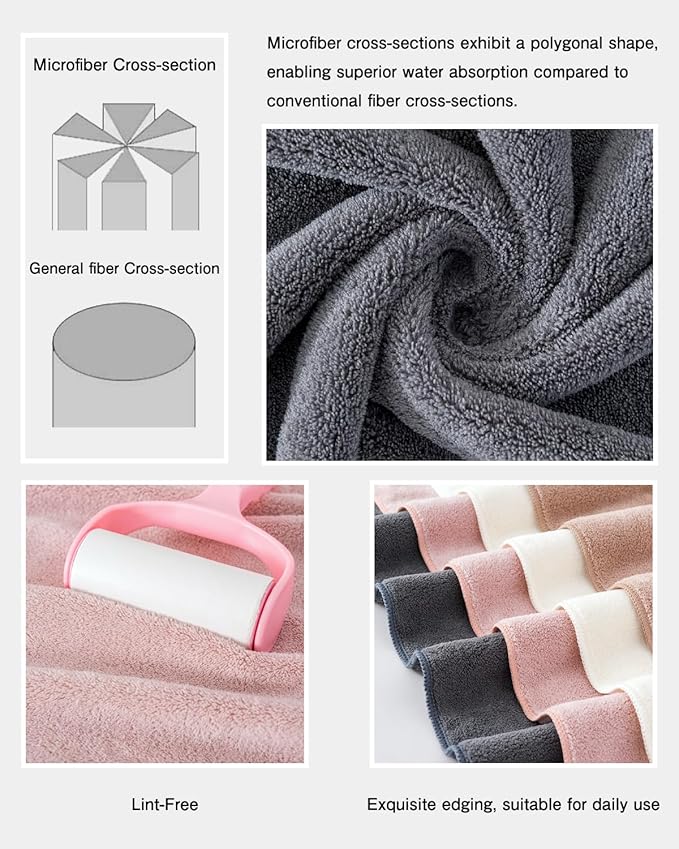 sakano Family Sized 8 Piece Towel Bundle, 4 Bath Towels and 4 Hand Towels - Image 3