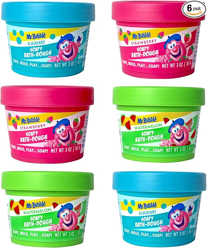 Mr. Bubble Soapy Bath Dough, Three Assorted Colors and Scents by MrBubble