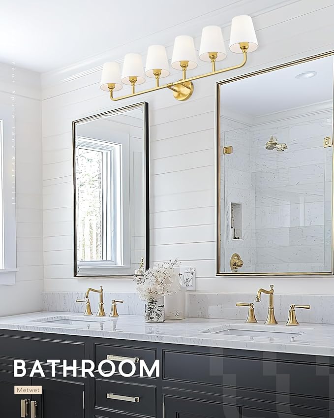 Bathroom Light Fixtures, 42 Inch Brushed Gold Vanity Lights - Image 7