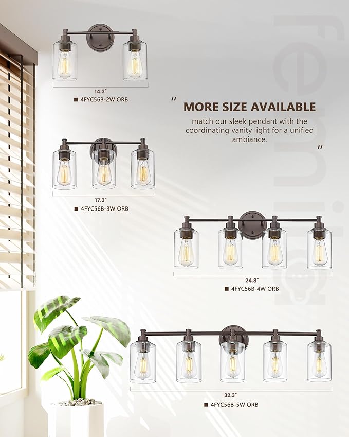 FEMILA 3-Light Vanity Light, Farmhouse Bathroom Light Fixtures, Metal Wall - Image 6