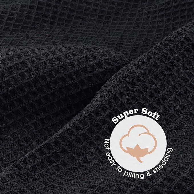 GLIMGLINT 2 Pack Black Microfiber Hair Towel Wrap - Image 2