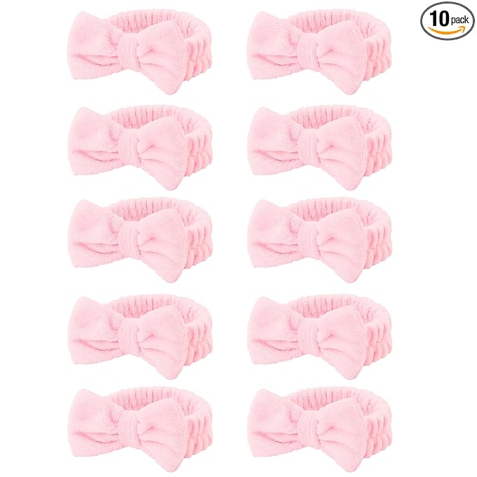 Casoty 10 Pcs Pink Makeup Headbands, Hair Band by Casoty