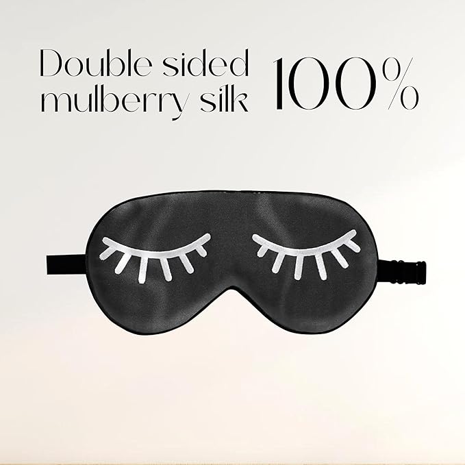 ZIMASILK 100% Natural Silk Sleep Mask Blindfold, Adjustable Super-Smooth Soft - Image 3
