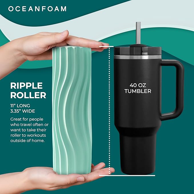 Oceanfoam Ripple Travel Foam Roller Firm Mini Foam Roller - Image 2