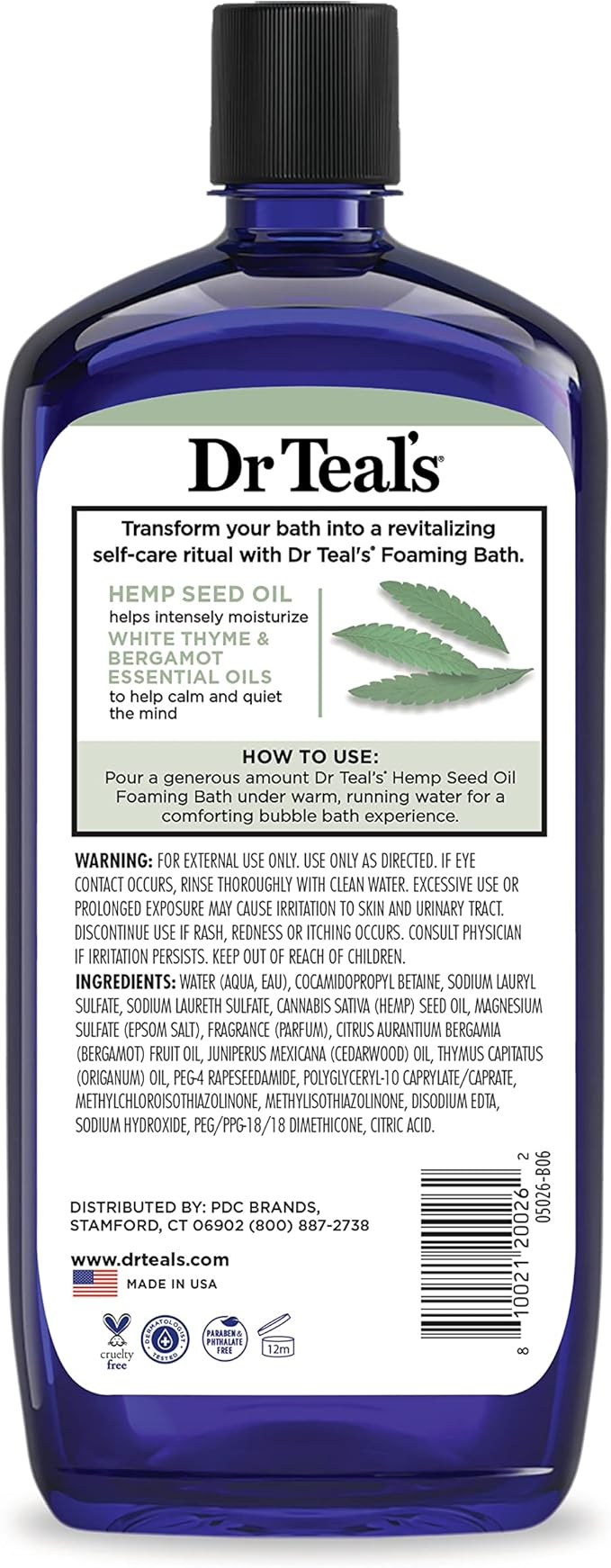 Dr Teal's Foaming Bath with Pure Epsom Salt, Cannabis Sativa Hemp Seed Oil - Image 10