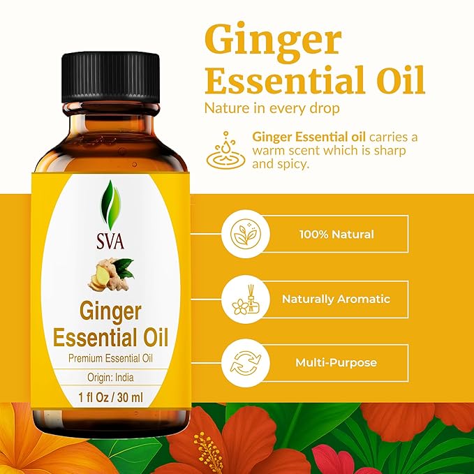 SVA Ginger Essential Oil – 1 Fl Oz – 100% Natural Ginger Oil - Image 2