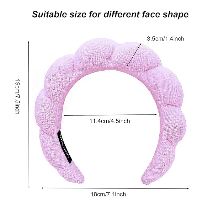 Spa Headbands for Washing Face Makeup Skin Care Headband Women Bubble Facial - Image 2