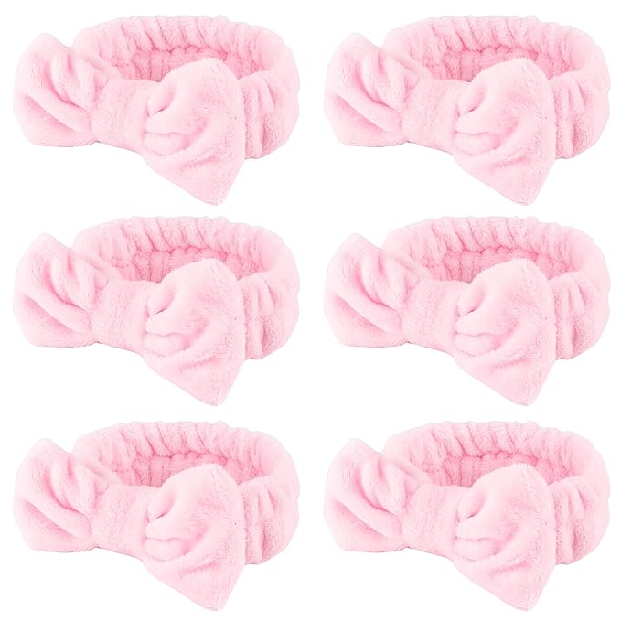 WHAVEL 6 Pack Pink Spa Headband by Whavel