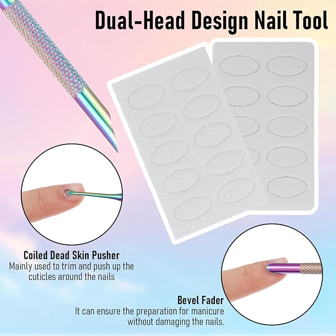 2 Pcs Cuticle Trimmer, Cuticle Remover Pusher Double head Nail Tool - Image 5