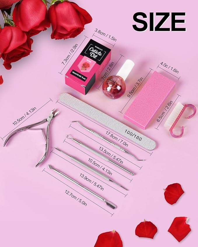 MORGLES Cuticle Remover Kit, 100/180 Nail File and Nail Buffer Blocks, Nipper - Image 7