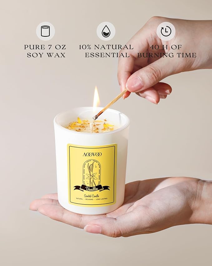AOOVOO Vanilla Scented Candles for Women - Image 4
